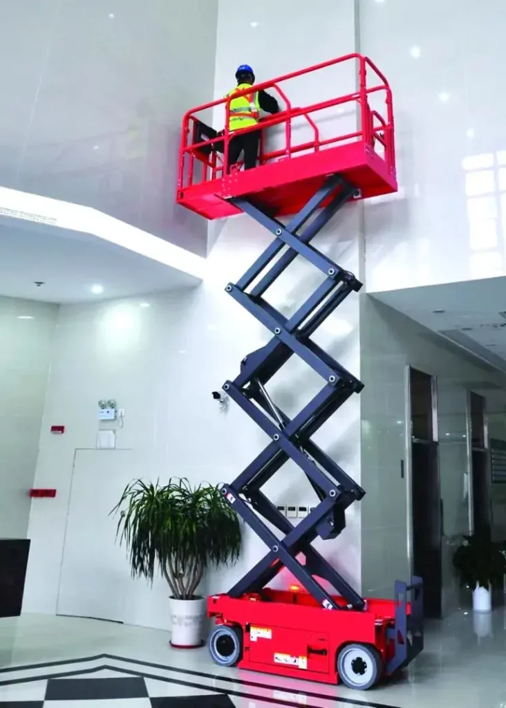 Self-Propelled Scissor Lift for Interior Decoration