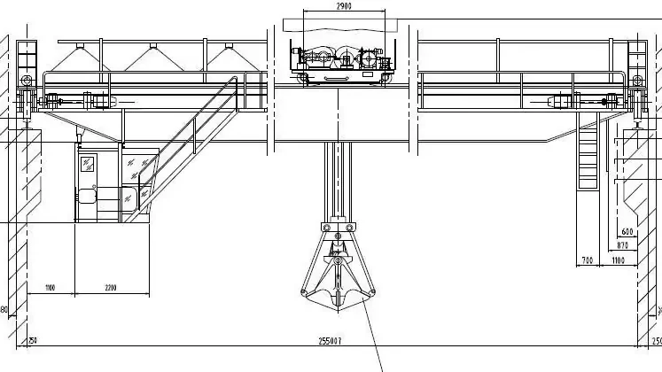 Grab Bucket EOT Crane Drawing