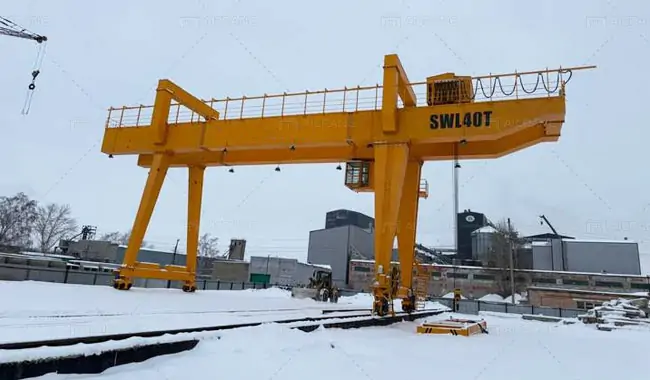 RMG crane snow clearing