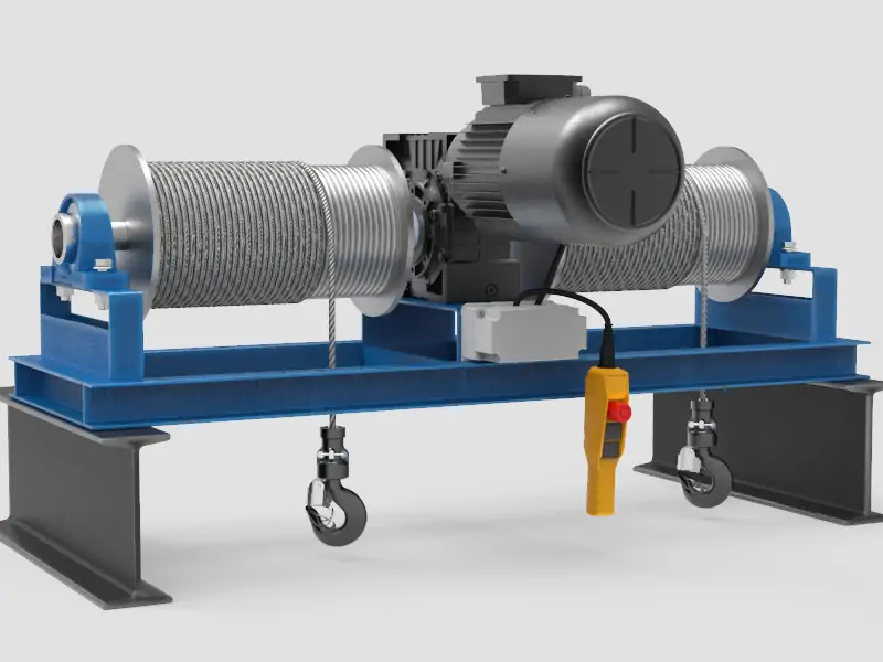 Double drum electric hoist