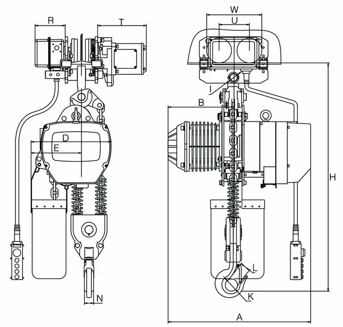 electric-chain-hoist-drawing