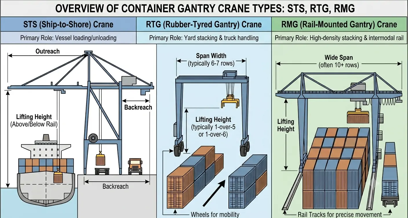 container-gantry-crane-types-STS-RTG-RMG-overview-diagram-1