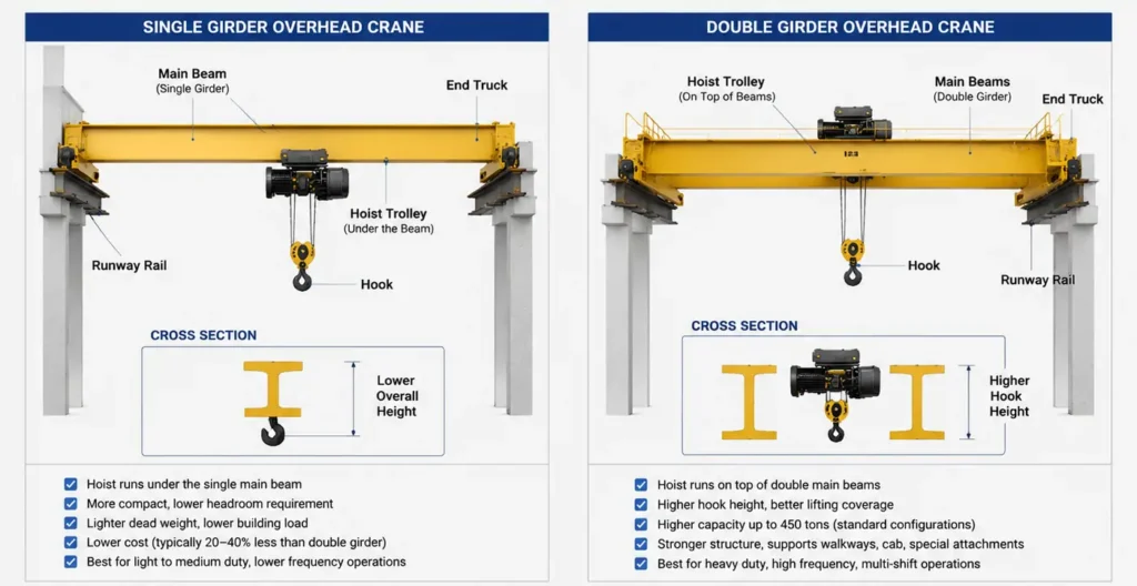 Single-girder-double-girder-overhead-crane-structure-comparison