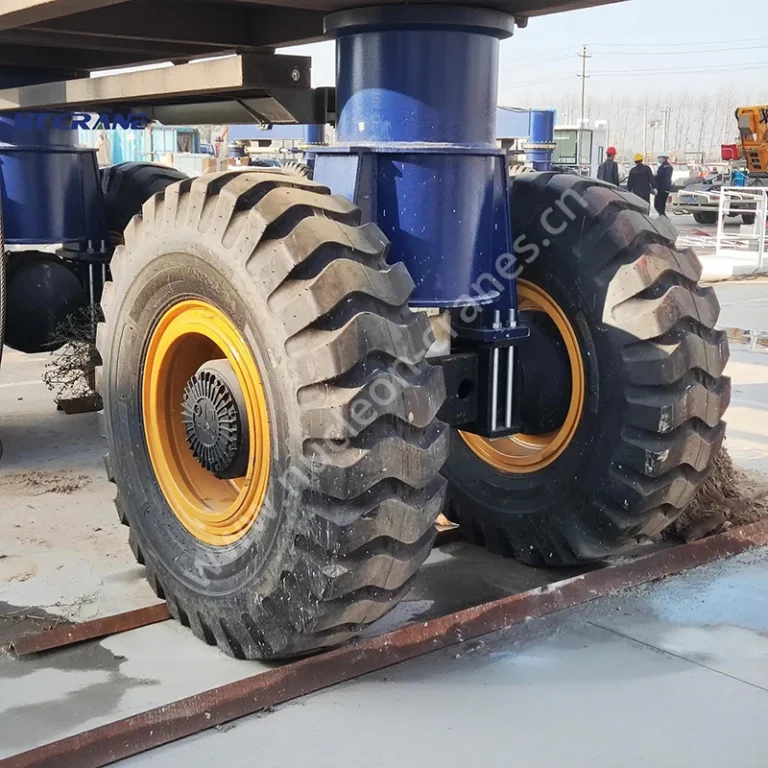 16.00-25 dual-tire wheel assembly on Nucleon RTG crane