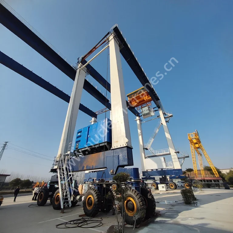 Nucleon RTG41t gantry crane in factory yard, second unit in background