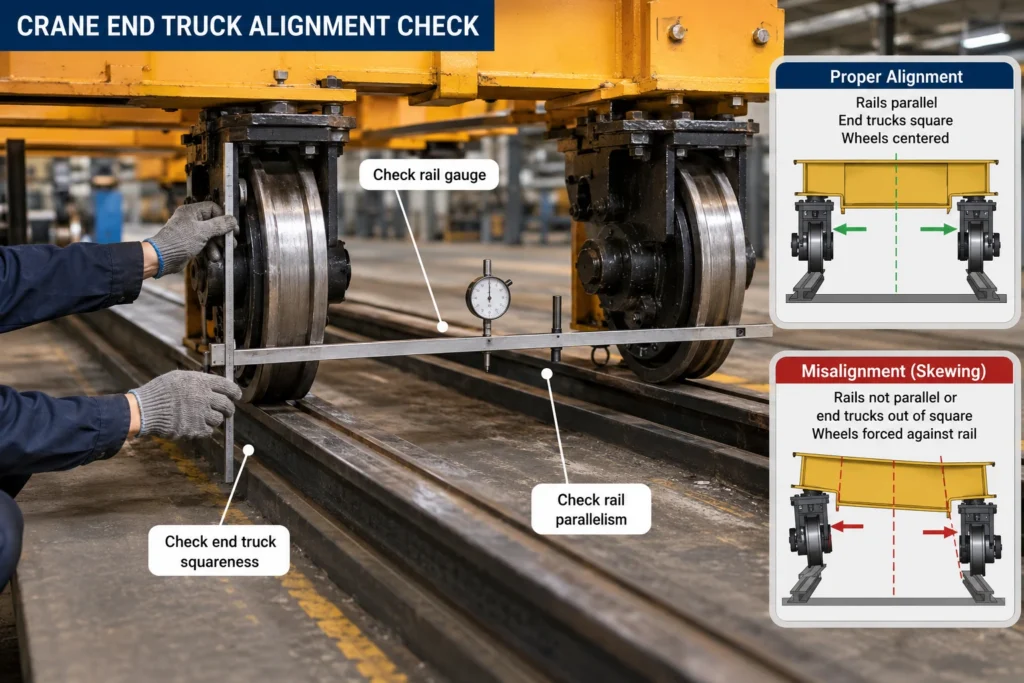 crane-end-truck-alignment-check-rail-gauge