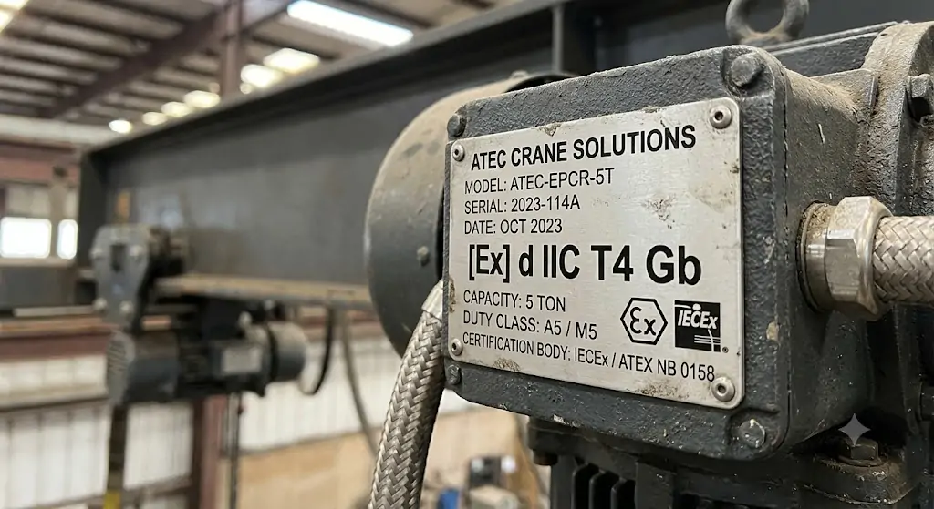 explosion-proof-crane-certification-nameplate-Ex d IIC T4