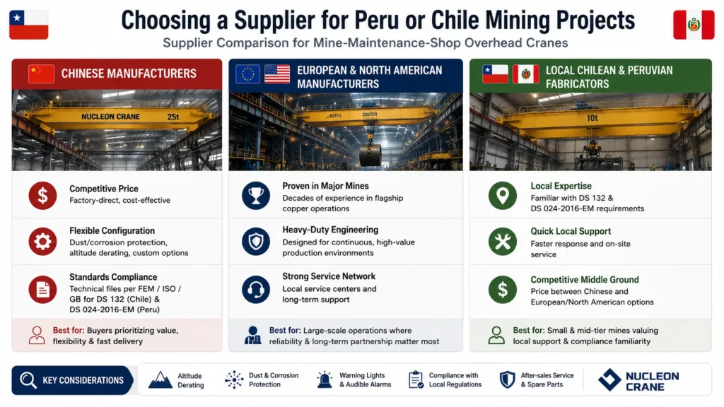overhead-crane-supplier-comparison-mining-Peru-Chile