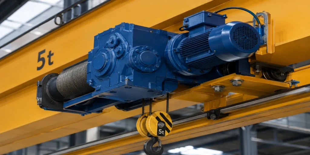 crane-gearbox-reducer-mounted-on-overhead-crane-hoist-drive