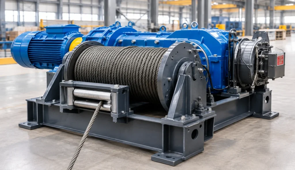 crane-winch-open-frame-drum-and-gearbox-assembly