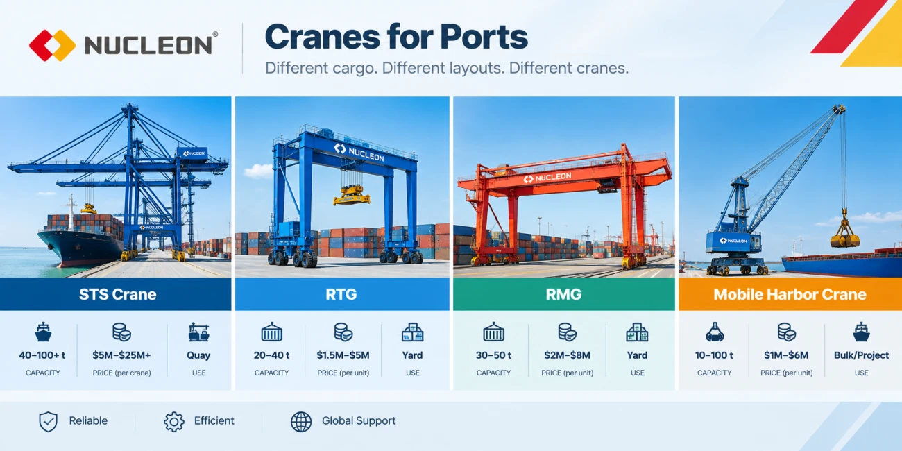 cranes-for-ports-comparison-STS-RTG-RMG-mobile-harbor-crane
