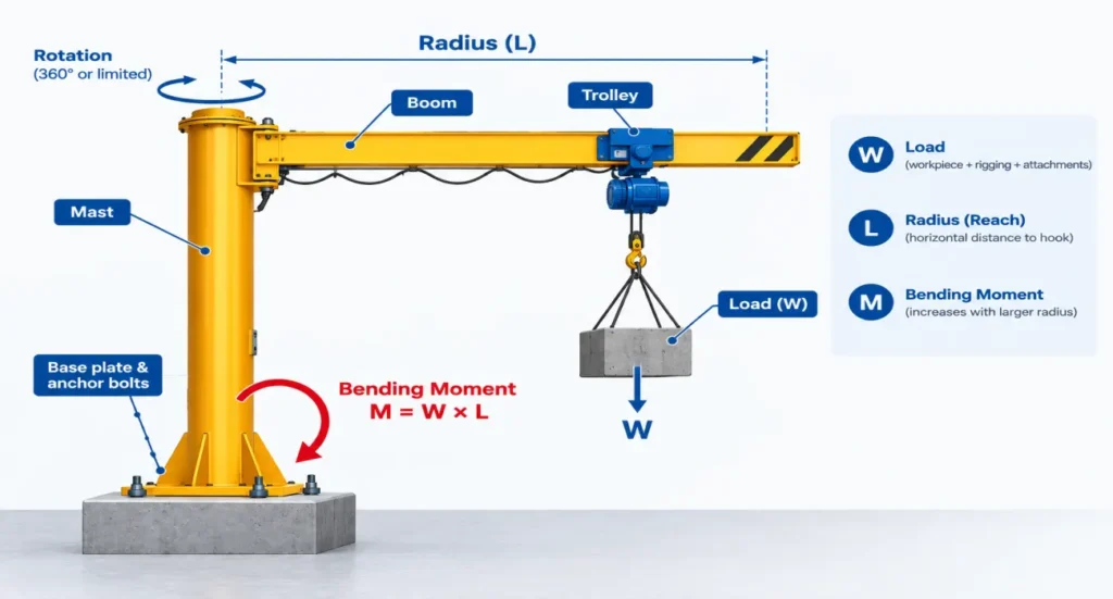 jib-crane-capacity-diagram-showing-radius-load-and-bending-moment