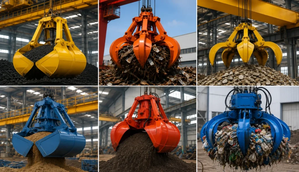 orange-peel-grab-bucket-for-gantry-crane-scrap-handling