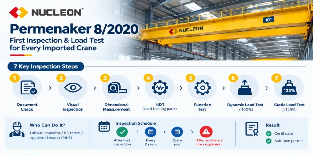 Overhead-crane-static-load-test-at-125%-rated-load-Indonesia-first-inspection