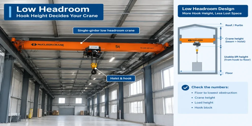 low-headroom-single-girder-overhead-crane-in-a-small-warehouse